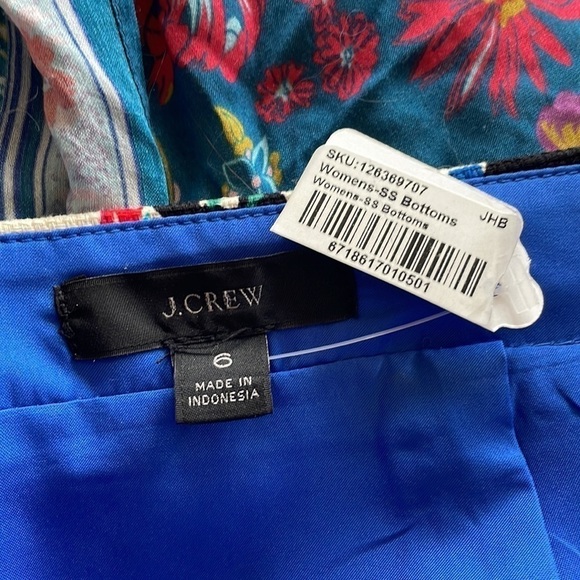 Brand New J. Crew Basket Weave Cotton Bright Floral Lined Pencil Skirt - Picture 9 of 12